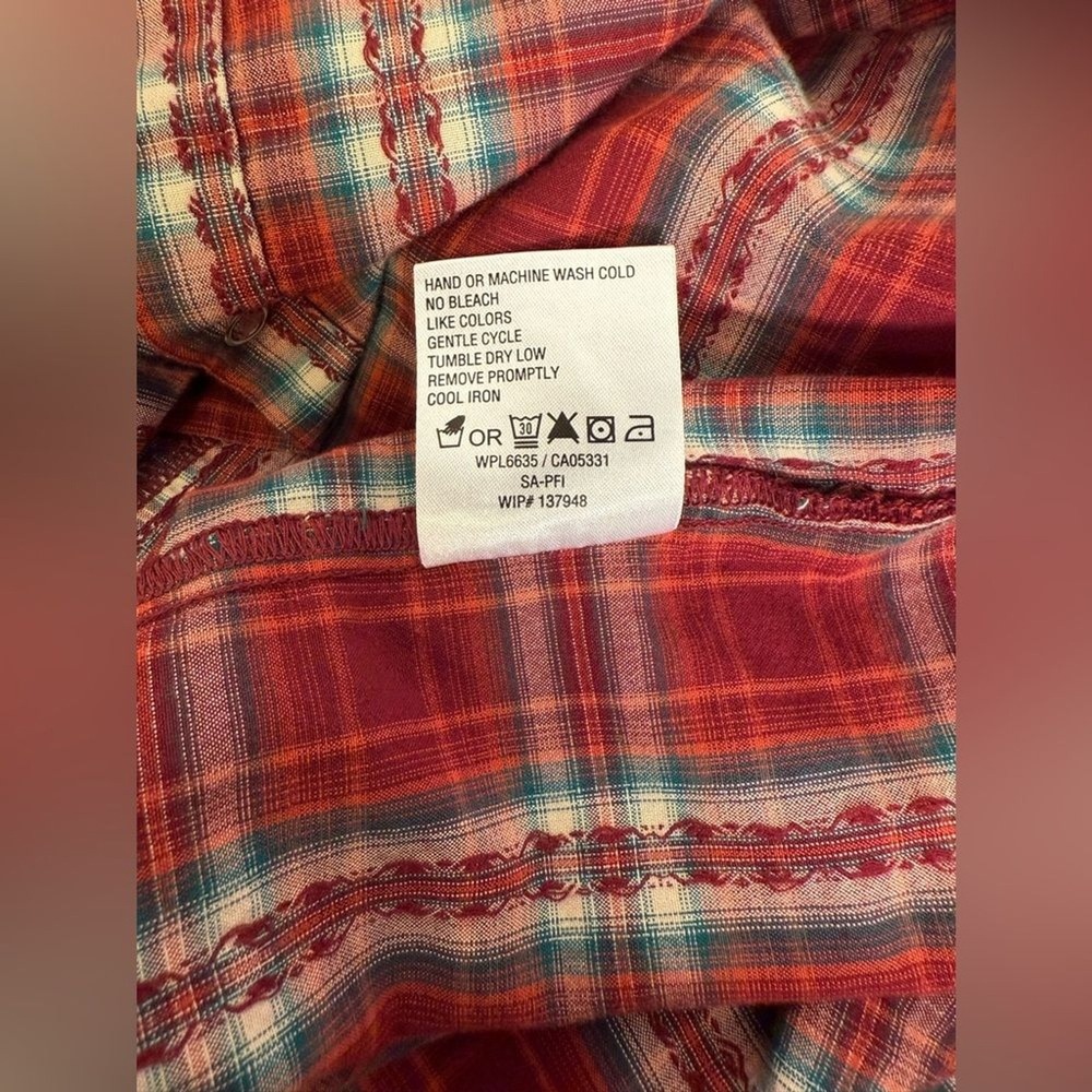 Woolrich Red Heritage Print Plaid Long Sleeve‎ ButtonUp Western Shirt Size Large - Picture 5 of 9